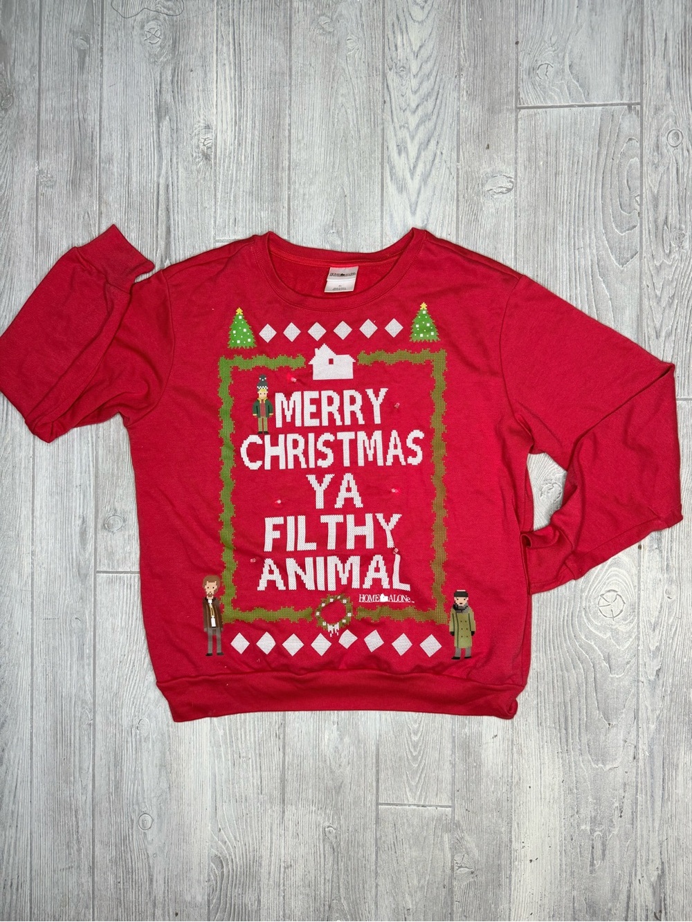 Home alone light up ugly chritmas sweater merry Christmas ya filthy animal xl